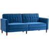 DodiOnline Velvet-Feel Three-Seater Sofa Bed - Blue