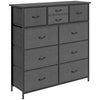 DodiOnline Bedroom Chest of Drawers, 10 Drawer Dresser with Foldable Fabric Drawers and Steel Frame, Black