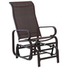 DodiOnline Outdoor Gliding Rocking Chair with Sturdy Metal Frame Garden Comfortable Swing Chair, Brown