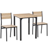 DodiOnline Three-Piece Minimal and Compact Dining Set, Light Wood Grain