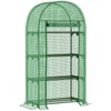 DodiOnline 80 x 49 x 160cm Mini Greenhouse for Outdoor, Portable Gardening Plant Green House with Storage Shelf, Roll-Up Zippered Door, Metal Frame and PE Cover, Green