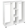 DodiOnline Open Wardrobe Double Mobile Storage Shelves Organizer W/6 Wheels-White