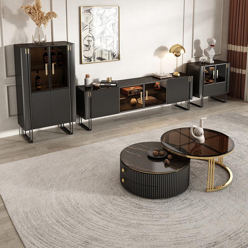 Bblythe Nesting Coffee Table, TV Stand, Black | DodiTec WC1