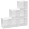 DodiOnline 3-tier Step 6 Cubes Storage Unit Particle Board Cabinet Bookcase Organiser Home Office Shelves - White