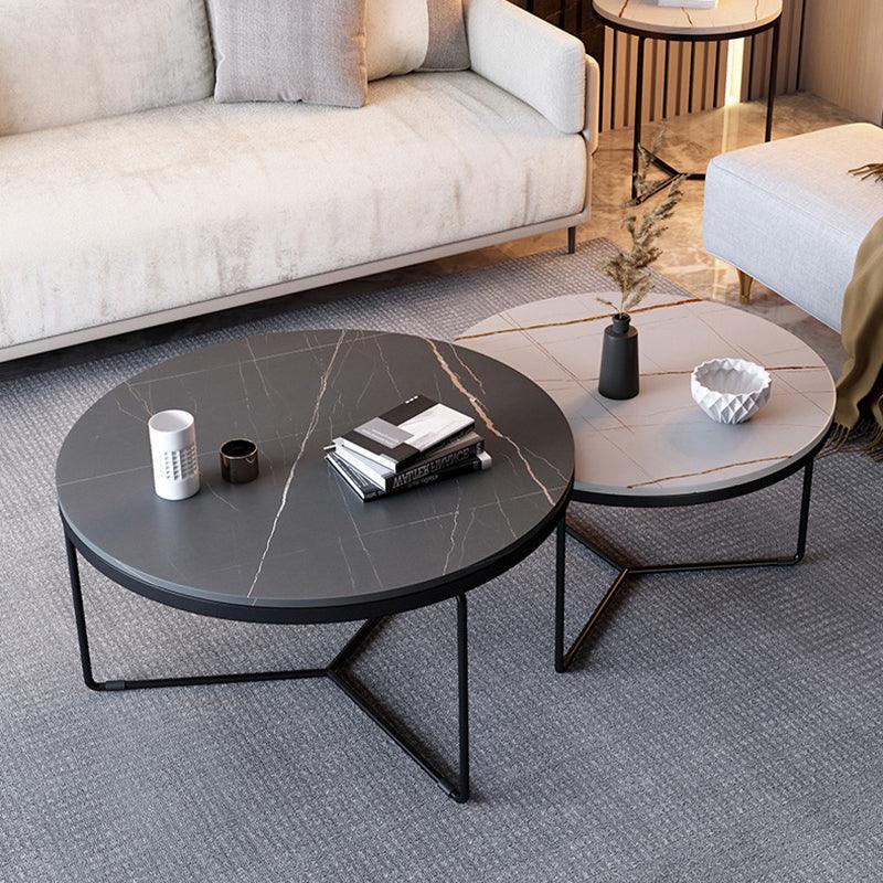 Morden Stone Round Nesting Coffee Table- | Get A Free Side Table Today