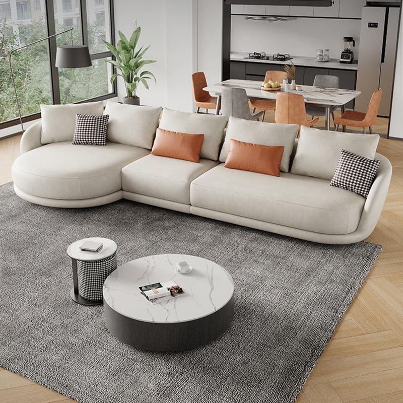 Otis Round Three Seater Corner Sofa, Leathaire- | Get A Free Side Table Today