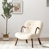 Philip Arctander Sheepskin Armchair And Ottoman, White Wool- | Get A Free Side Table Today