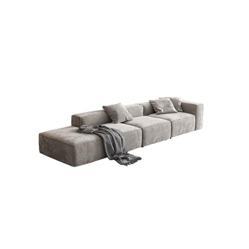 Yetta Three Seater Corner Sofa, Grey Velvet - Weilai Concept