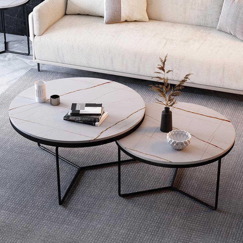 Morden Stone Round Nesting Coffee Table- | Get A Free Side Table Today