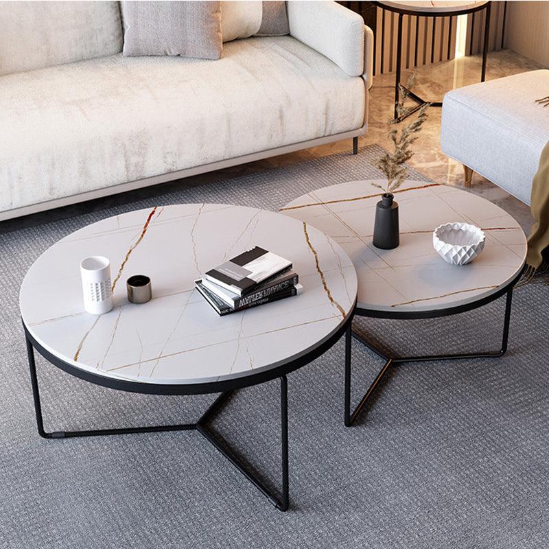 Morden Stone Round Nesting Coffee Table- | Get A Free Side Table Today