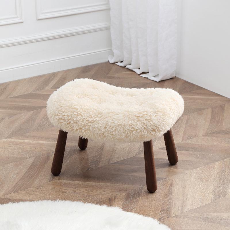 Philip Arctander Sheepskin Armchair And Ottoman, White Wool- | Get A Free Side Table Today