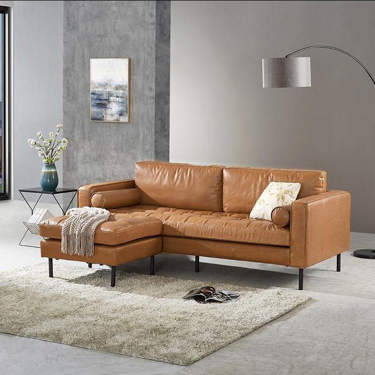 Minimalism Two Seater Sofa, Leather- | Get A Free Side Table Today