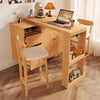 Melissa Folding Movable Dining Table With Cabinet and Light, Wood-Weilai Concept