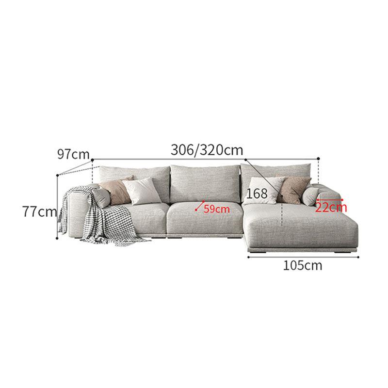 Frances Three Seater Corner Sofa, Cotton Linen - Weilai Concept