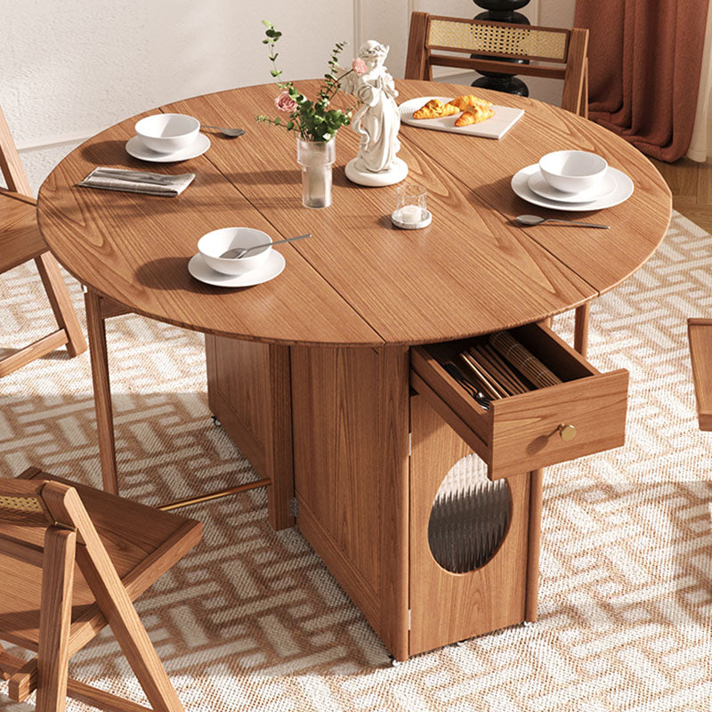 Ainsley Folding Extendable Dining Table，Oak，Dark Oak-Weilai Concept