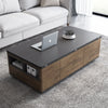 Elitaire Lift Top Coffee Table, Multi Functional Table with 3 Drawers in Walnut & Black