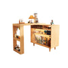 Melissa Folding Movable Dining Table With Cabinet and Light, Wood-Weilai Concept