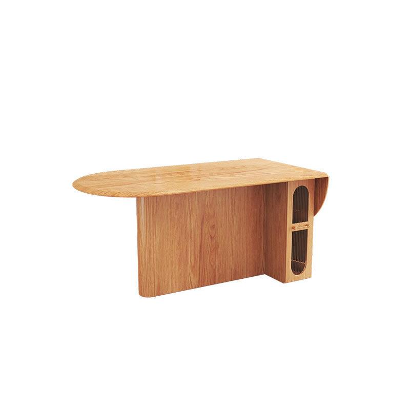 Chloe Oak Foldable Dining Table With Storage Underneath, Solid Wood - Weilai Concept