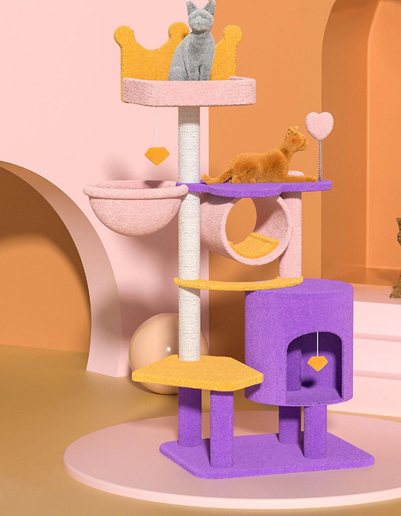 Seb Cat Climber, Cat Tree, Coral Fleece-Weilai concept-Weilai concept