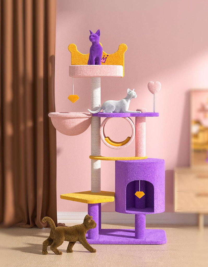 Seb Cat Climber, Cat Tree, Coral Fleece-Weilai concept-Weilai concept