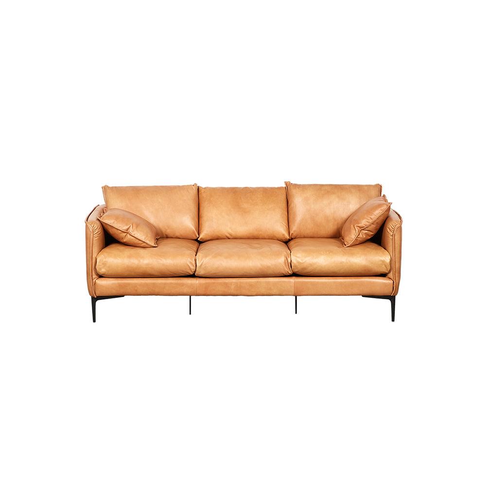 Kiley Three Seater Sofa, Cow Leather- | Get A Free Side Table Today
