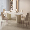 Peru Marble Dining Table, White-Weilai Concept