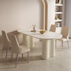 Peru Marble Dining Table, White-Weilai Concept