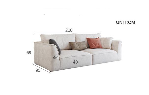 R77 Dexter Two Seater Corner Sofa, Leathaire-Weilai Concept-210cm-White-Weilai Concept