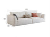 R77 Dexter Two Seater Corner Sofa, Leathaire-Weilai Concept-240cm-White-Weilai Concept