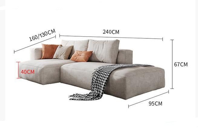Samona Three Seater Corner Sofa, Leathaire-Weilai Concept-Two Seater Corner Sofa (240cm/ 160cm)-Right Hand Facing-311-Weilai Concept