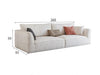 R77 Dexter Two Seater Corner Sofa, Leathaire-Weilai Concept-260cm-White-Weilai Concept