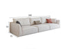 R77 Dexter Two Seater Corner Sofa, Leathaire-Weilai Concept-280cm-White-Weilai Concept