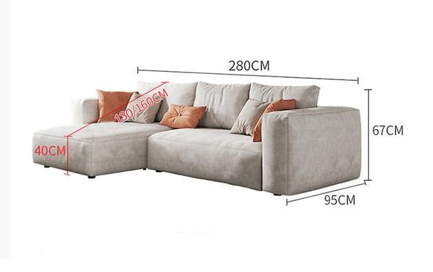 Samona Three Seater Corner Sofa, Leathaire-Weilai Concept-Two Seater Corner Sofa (280cm/ 130cm)-Left Hand Facing-311-Weilai Concept