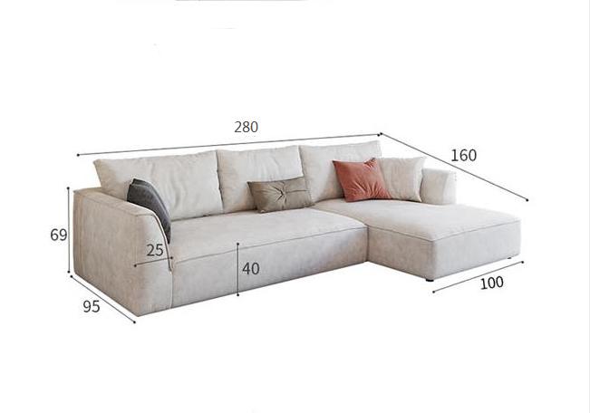 R77 Dexter Two Seater Corner Sofa, Leathaire-Weilai Concept-280cm (With Corner )-White-Weilai Concept