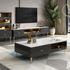 Neekor Living Room Table Set, Coffee Table With TV Stand, Black - Weilai Concept