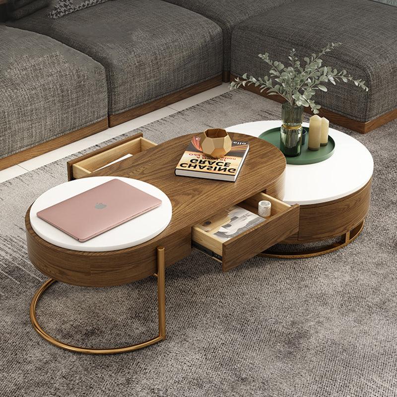 Lyra Coffee Table, Walnut & White- | Get A Free Side Table Today