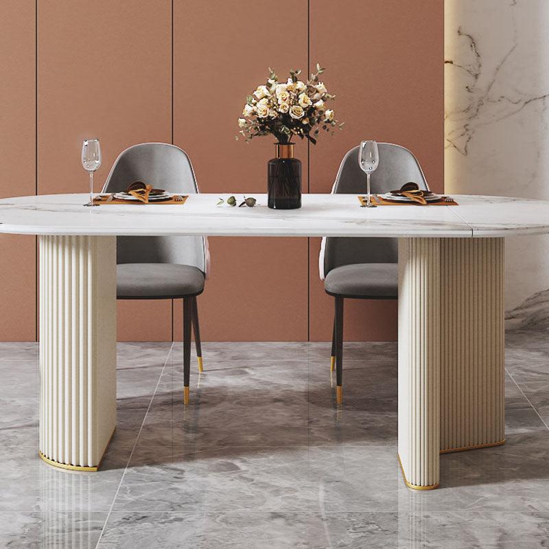 Cecily Folding Dining Table, Marble-Weilai Concept