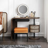 Mars Dressing Table, Rosewood, With Rattan Side Storage- | Get A Free Side Table Today