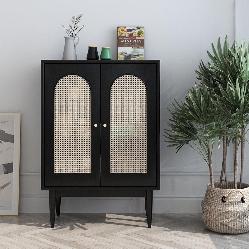 Neema Rattan Cabinet, Black- | Get A Free Side Table Today