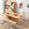 Chloe Oak Foldable Dining Table With Storage Underneath, Solid Wood - Weilai Concept