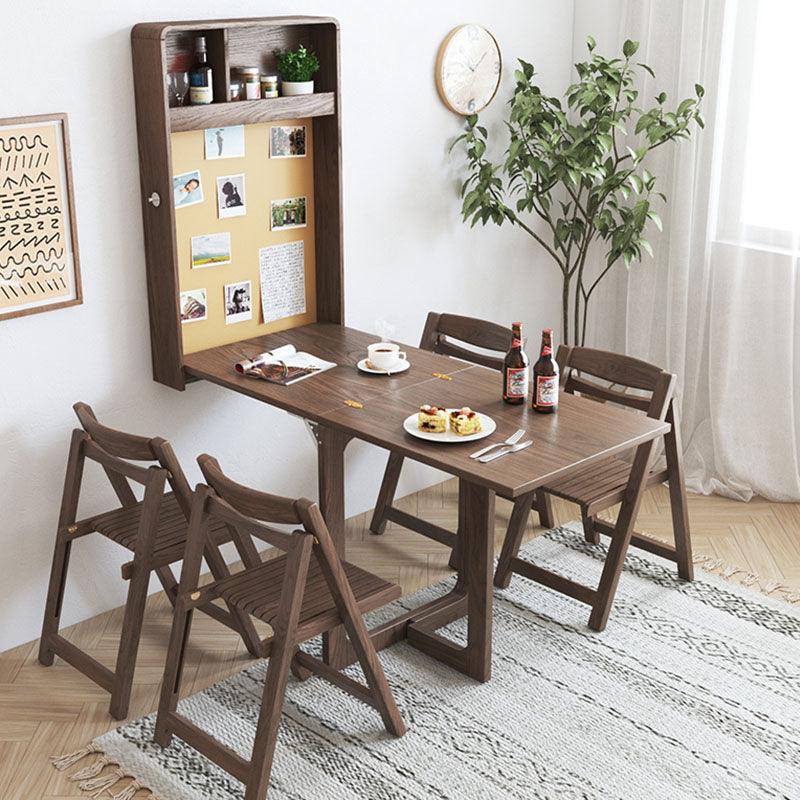 Pearl Happy Family Foldable/ Extendable Dining Table Set, Oak, Wall Attached - Weilai Concept