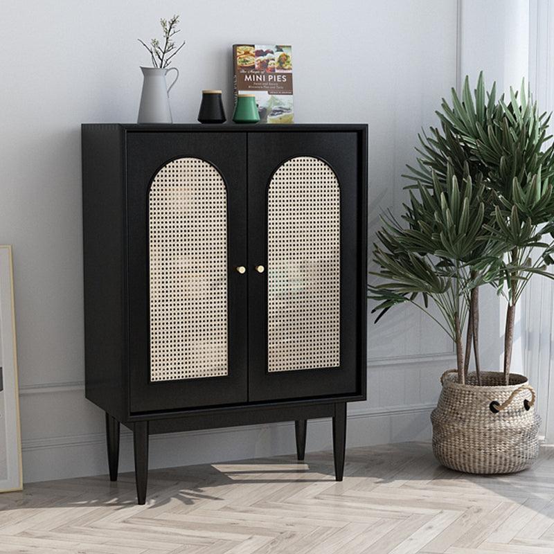 Neema Rattan Cabinet, Black- | Get A Free Side Table Today