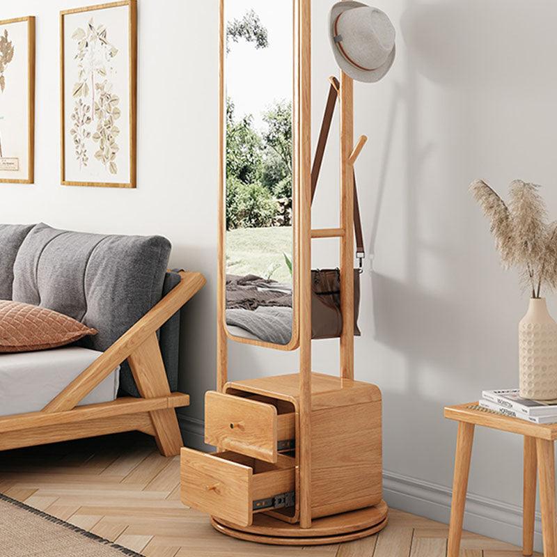 Rotatable Cloth Rack, Wardrobe, Storage Rattan Oak-Weilai Concept