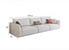 R77 Dexter Three Seater Sofa, Leathaire-Weilai Concept-300cm-White-Weilai Concept