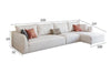 R77 Dexter Three Seater Sofa, Leathaire-Weilai Concept-320cm (With Corner)-White-Weilai Concept