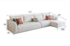 R77 Dexter Three Seater Sofa, Leathaire-Weilai Concept-350cm (With Corner)-White-Weilai Concept