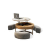 Josiah Round Lift-Top Coffee Table With Bench- | Get A Free Side Table Today