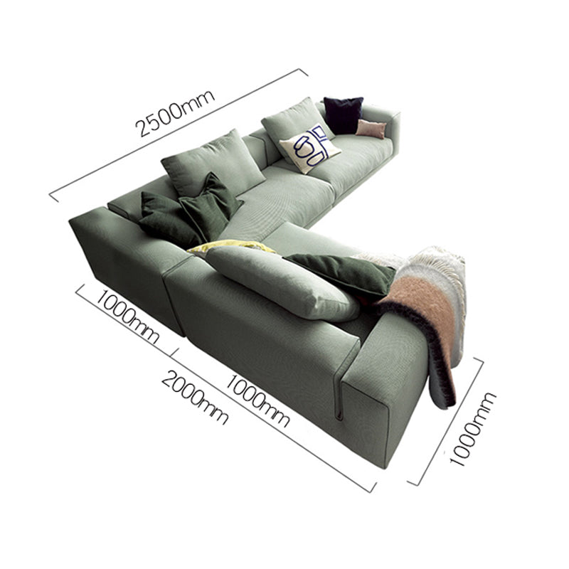 Goswell Three Seater Corner Sofa-Green-Weilai Concept