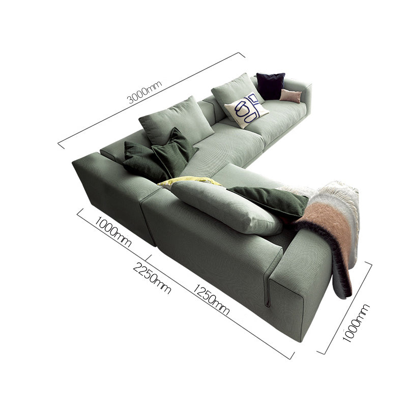 Goswell Three Seater Corner Sofa-Green-Weilai Concept