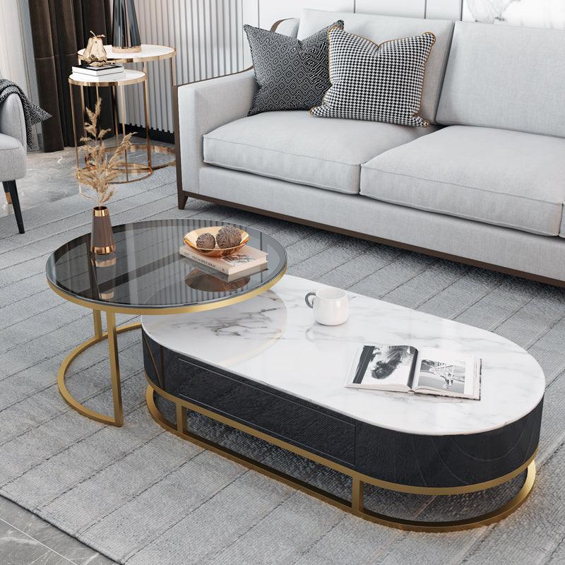 Hagy Nesting Coffee Table Set, Marble- | Get A Free Side Table Today